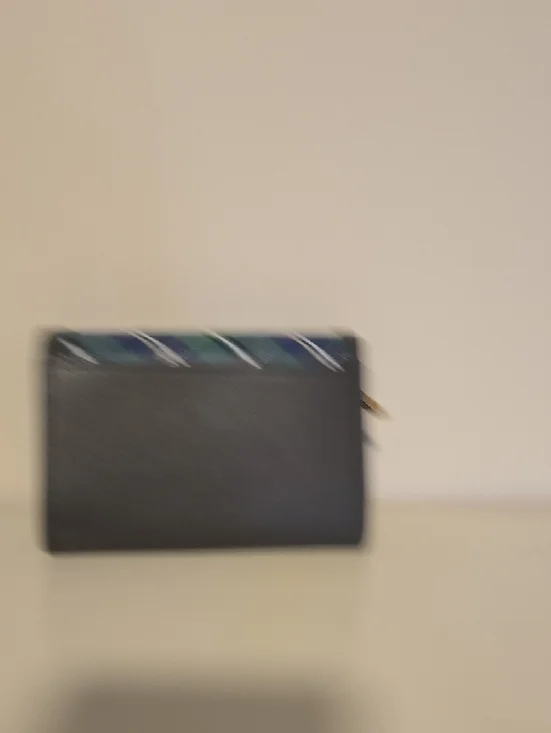 Samantha Thavasa Green and Navy Plaid Wallet with Black Trim - Picture 6 of 7